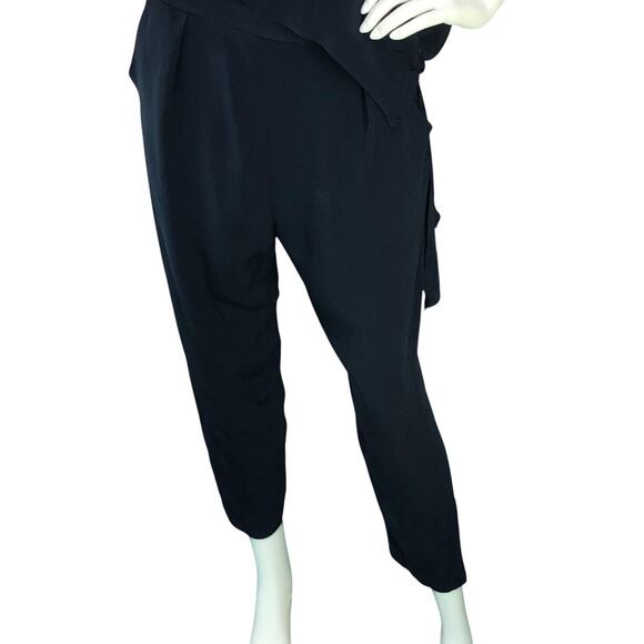 Rachel Comey Jumpsuit Womens 8 Silk Wide Leg V Neck Draped Belted Pantsuit - Picture 3 of 16